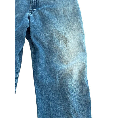 Vintage USA Pointer Low Back Bib Overalls Mens Distressed Worn 48 W 28 Inseam