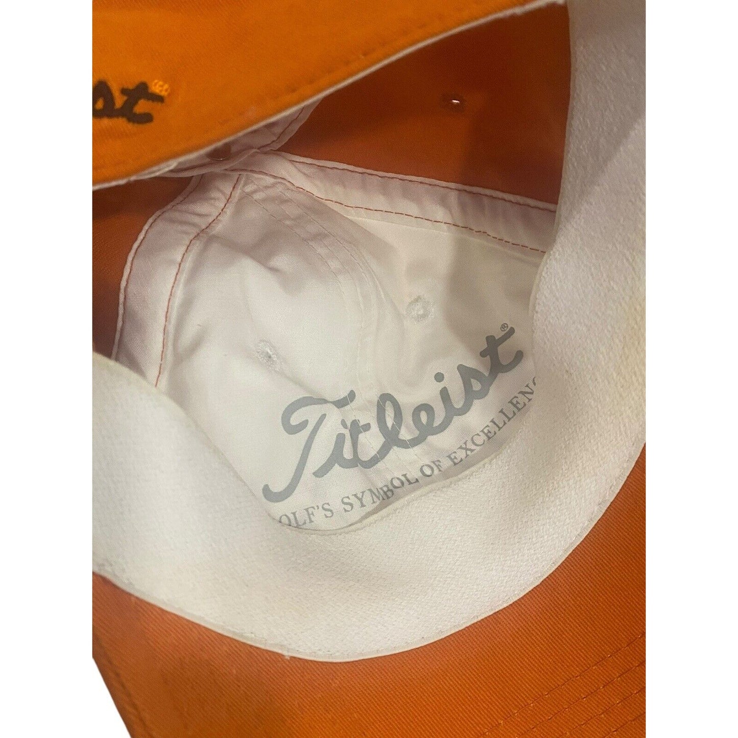 Titleist A-Flex Orange Script 1935 Adult L/XL Hat Cap White Blue Orange