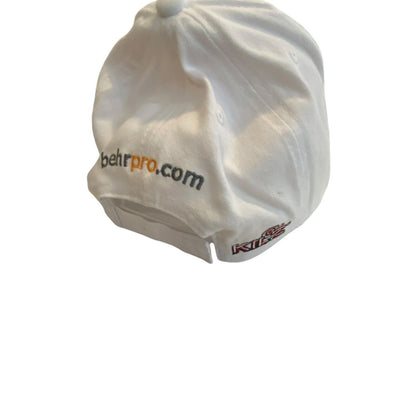 Behr Pro White Baseball Hat Embroidered Logo Ball Cap Hook Loop Adjustable