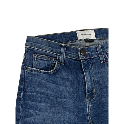 Size 27 Current Elliott Women Jeans Skinny Medium Wash Distressed Hem Raw
