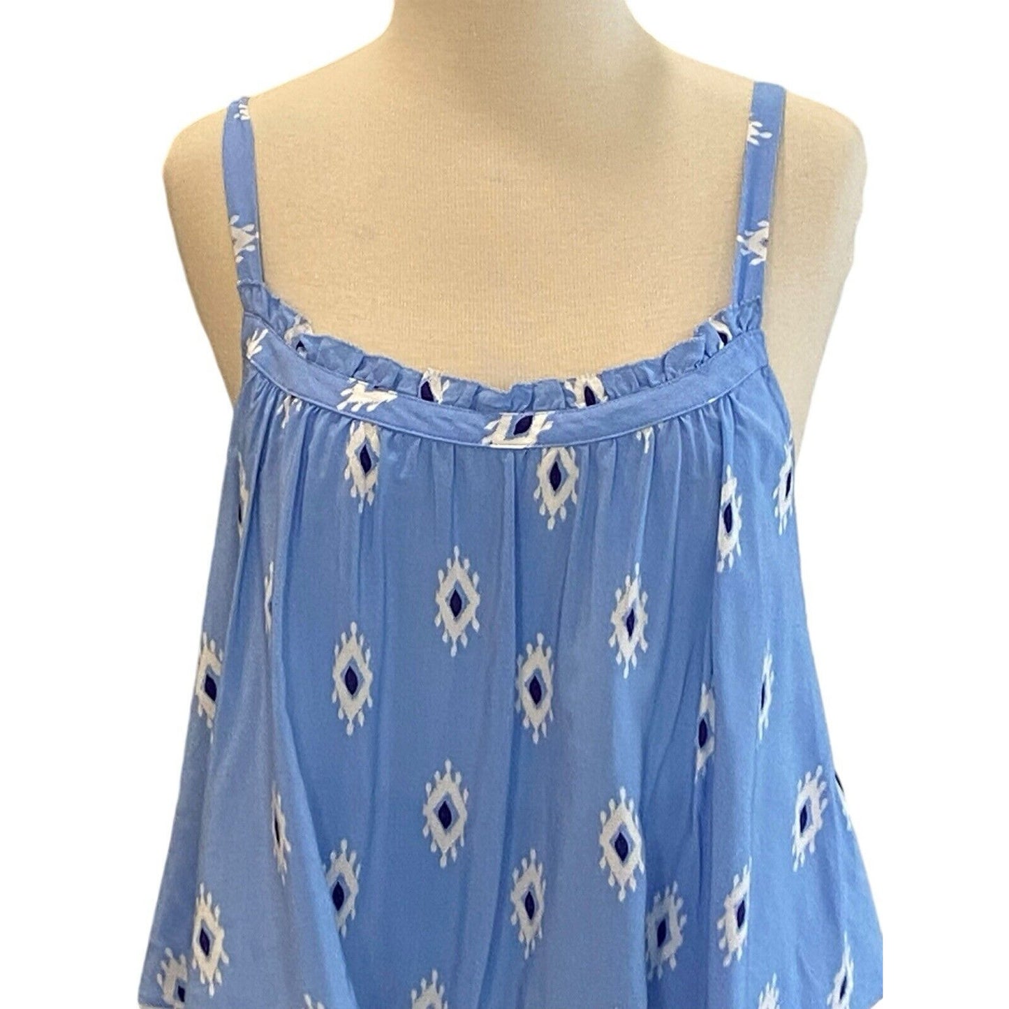 Size Small Southern Tide "RAYELLE" Layered Sundress Tier Blue White Ikat
