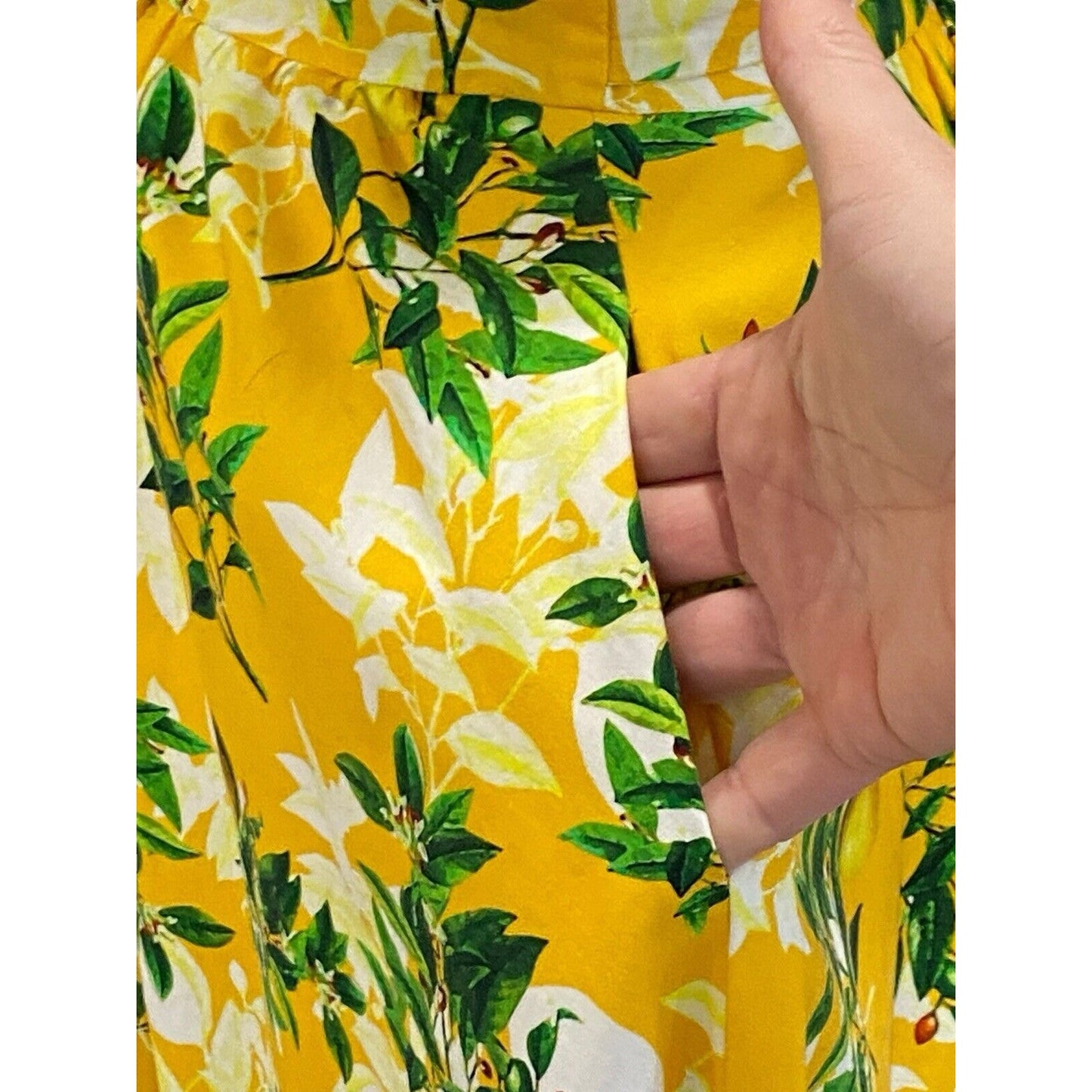 Lady Vintage Lemon Yellow Midi Summer Dress Sleeveless Hepburn Pockets