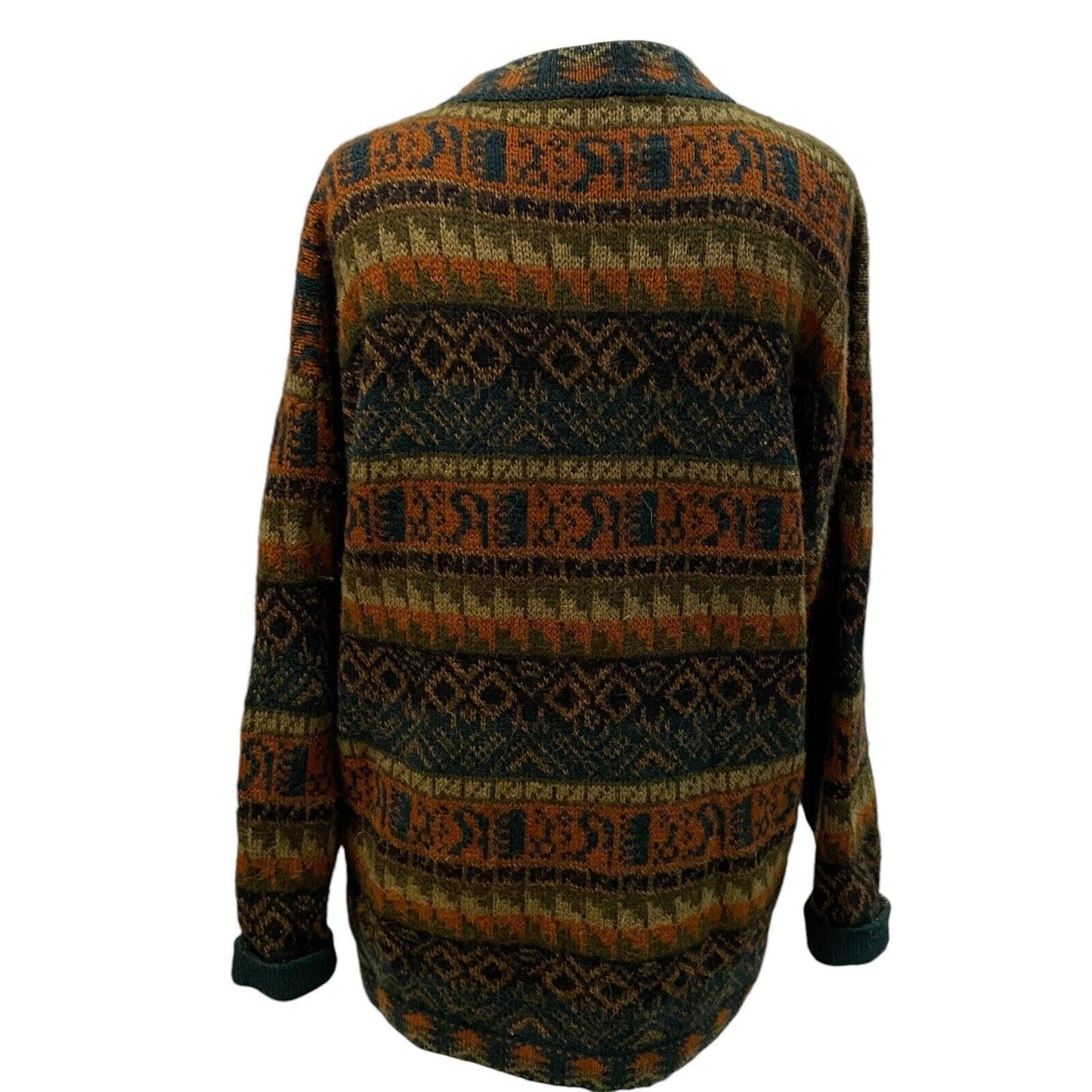 Size Medium 100% Alpaca Cardigan Peru Wool Sweater Warm Hippie Boho