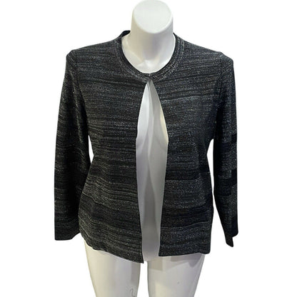 Exclusively Misook Jacket Pant Set XL Petite Metallic Jacket And XL Black Pant