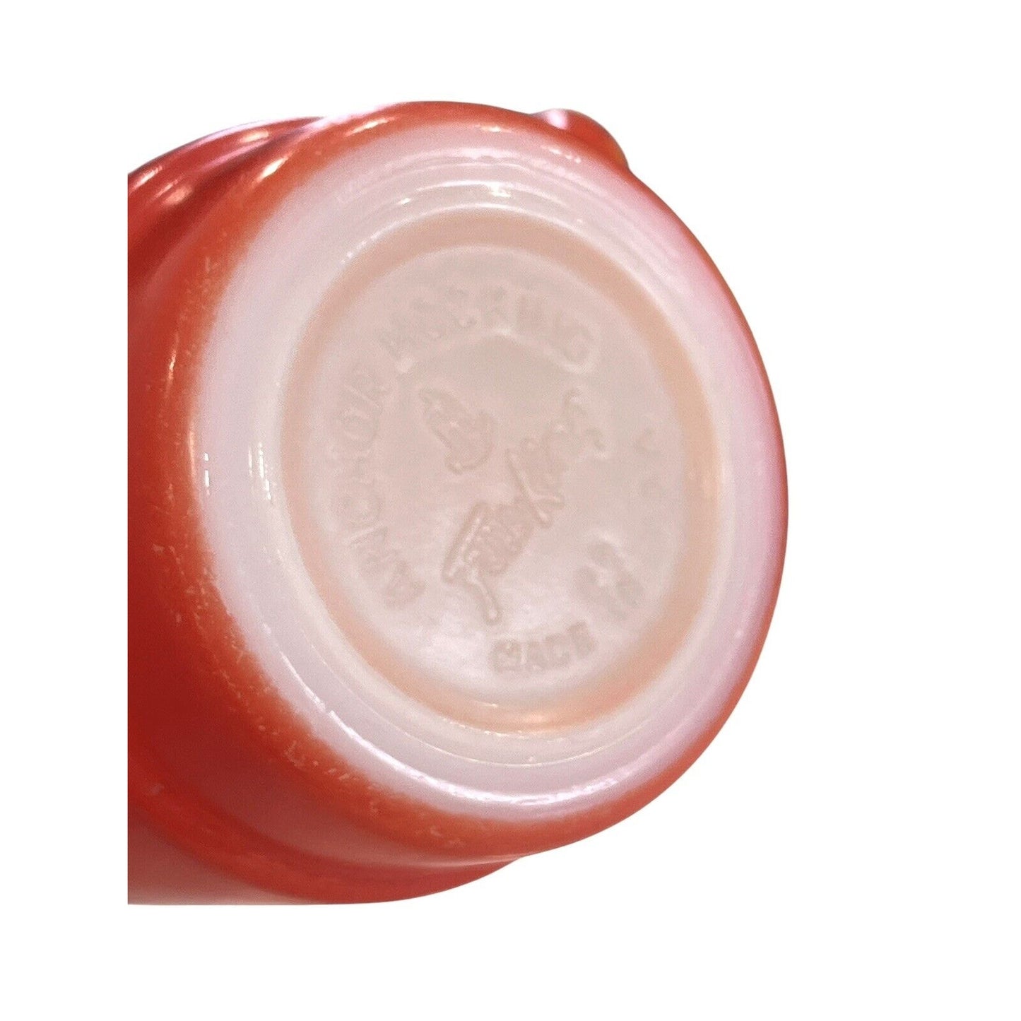 2 VTG Anchor Hocking Fire King Stacking Coffee Tea Cup Mug Black Rim Yellow Red