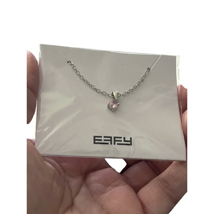 Effy Pink Crystal Pendant Silver Tone Necklace 18” New Sealed Valentine