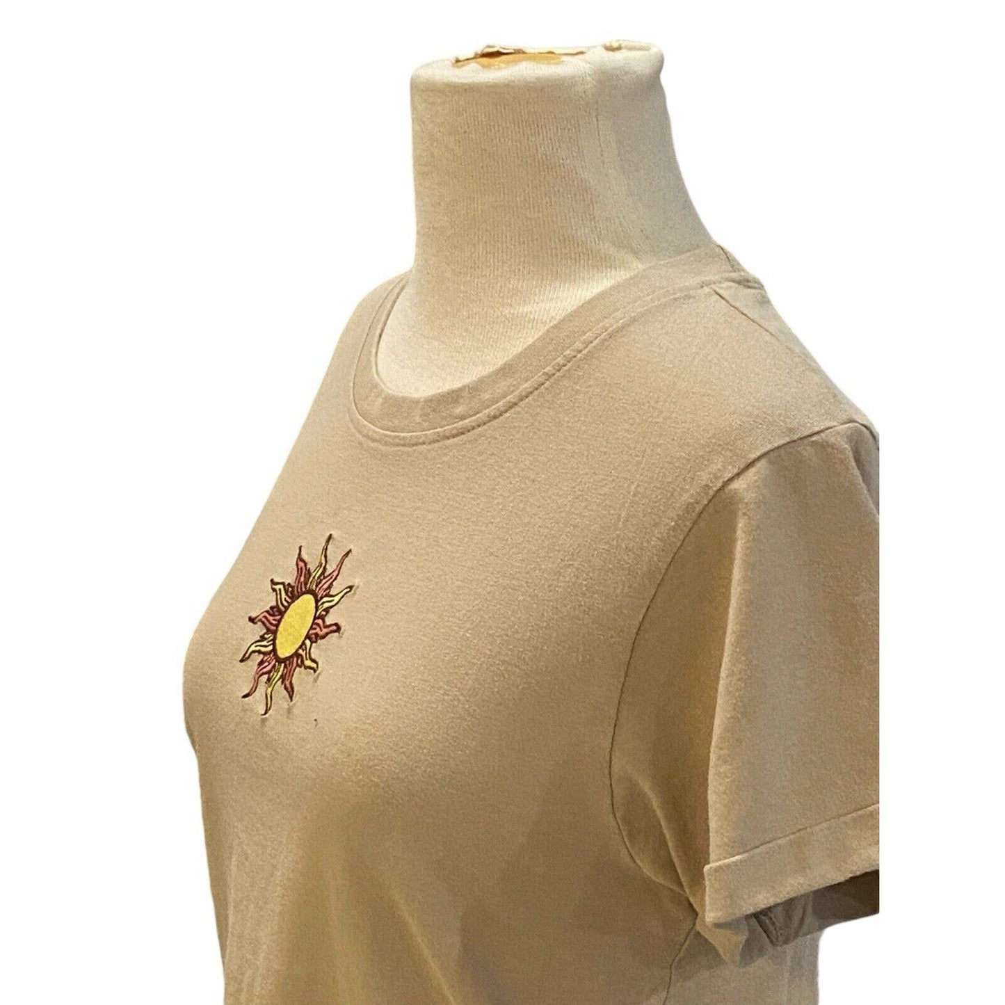 Size S Vibe N' Sun Surf Hippie Shirt Graphic Women's Cropped Short Sleeve Trippy