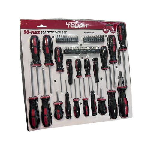 50 Piece Hyper Tough Screwdriver Set Multi-Type Easy Care Easy Clean NEW
