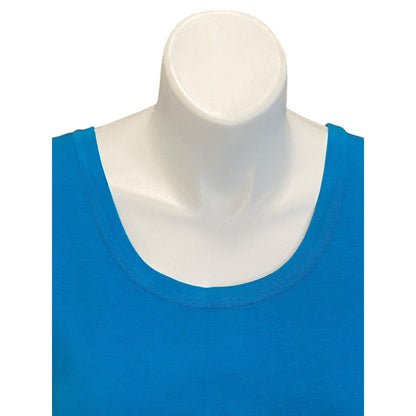 Misook Size XL Petite Knit Acrylic Sleeveless Tunic Shell Tank Top Turquoise NWT