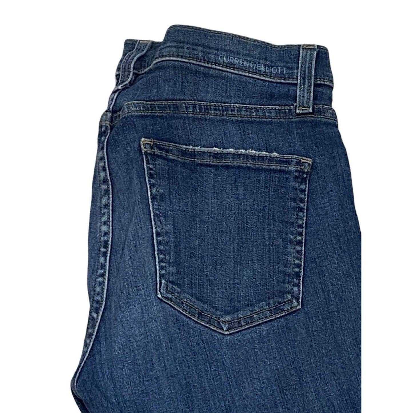 Size 27 Current Elliott Women Jeans Skinny Medium Wash Distressed Hem Raw