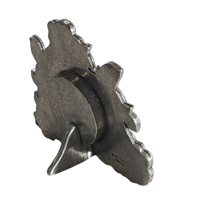 Vintage Lenox Kirk Stieff Pewter Quartz Clock Floral Poppy Desk Table Travel