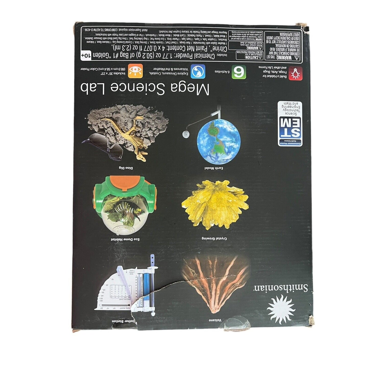 Smithsonian Mega Science Lab Kit STEM 6 Activities New Damaged Box