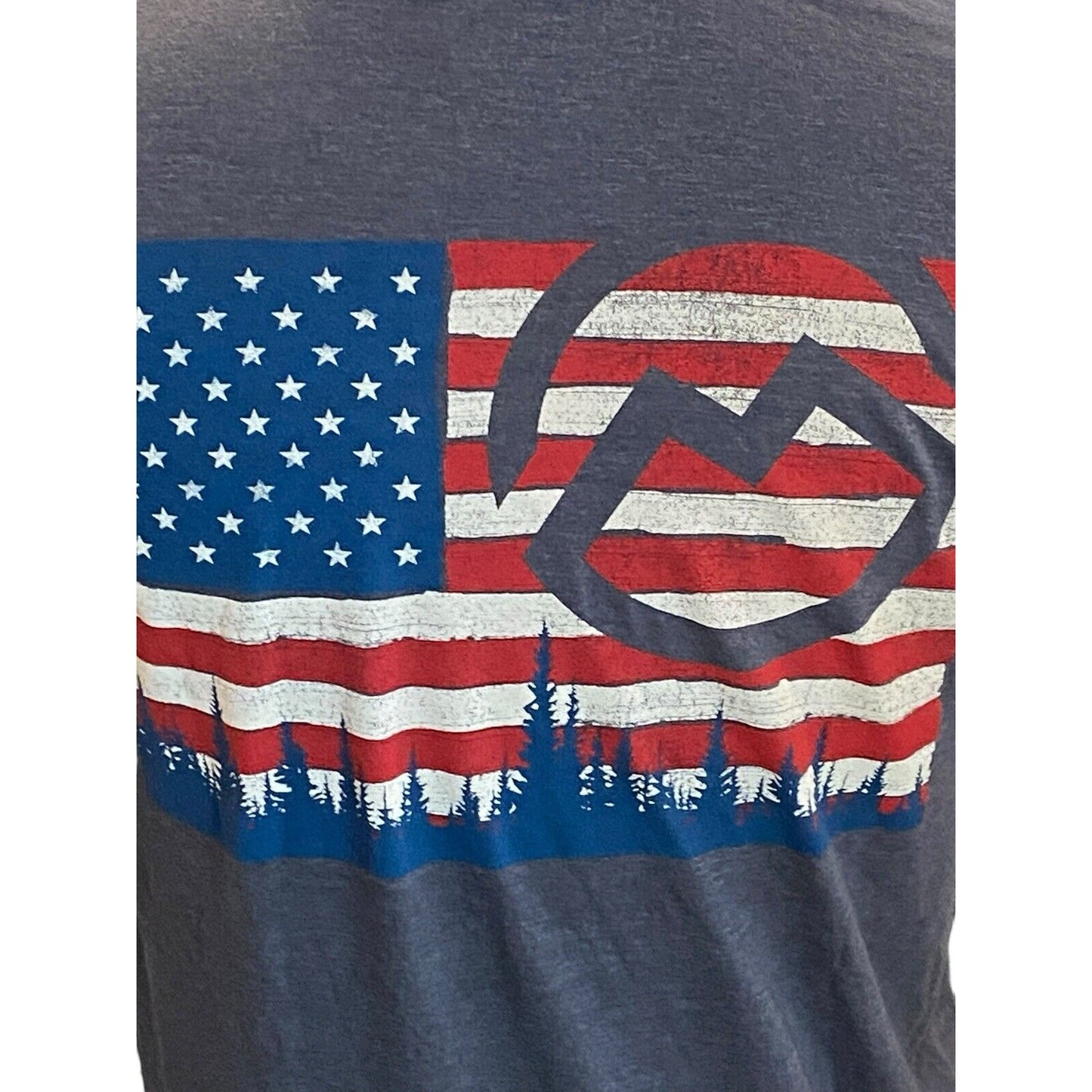 Size Medium Magellan Mens T Shirt Blue American Flag USA Top