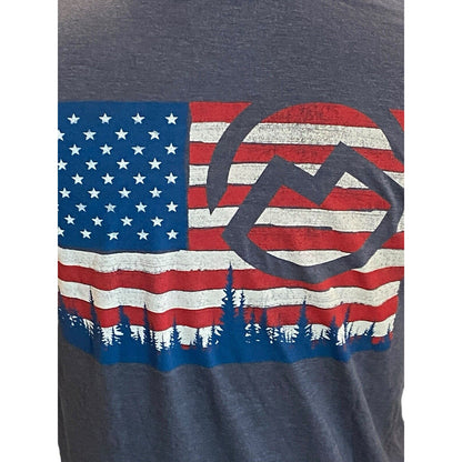 Size Medium Magellan Mens T Shirt Blue American Flag USA Top