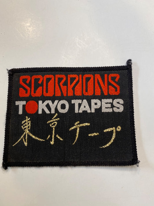 Vintage Embroidered Sew On Patch Scorpions Tokyo Tapes 3.75" x 2.75"