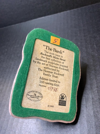 1990 Rhodes Studios Rockwells Main Street The Bank Holiday House Figurine