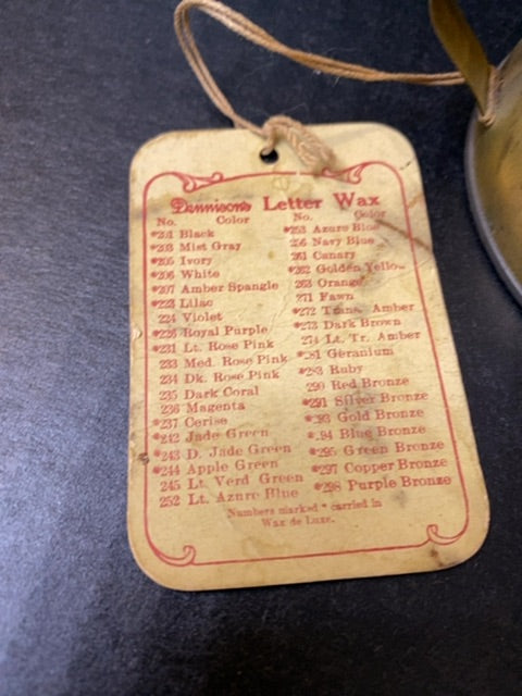 1940s Dennison Alcohol Wax Melter No 6 Komax Wick with Tag USA