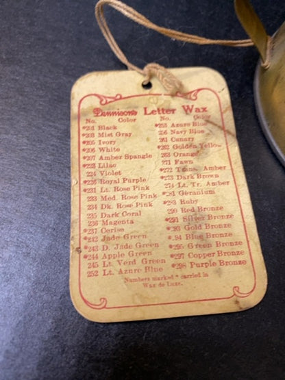 1940s Dennison Alcohol Wax Melter No 6 Komax Wick with Tag USA