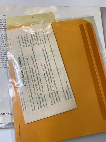 1970s Sony Instruction Manual for Triniton Color TV Solid State KV-1710
