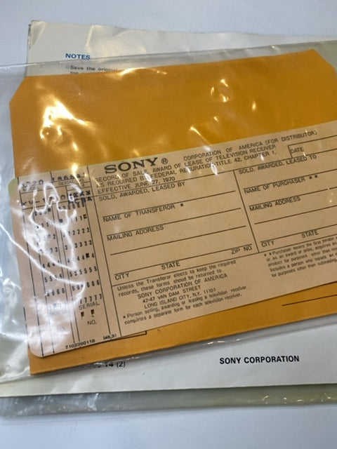 1970s Sony Instruction Manual for Triniton Color TV Solid State KV-1710