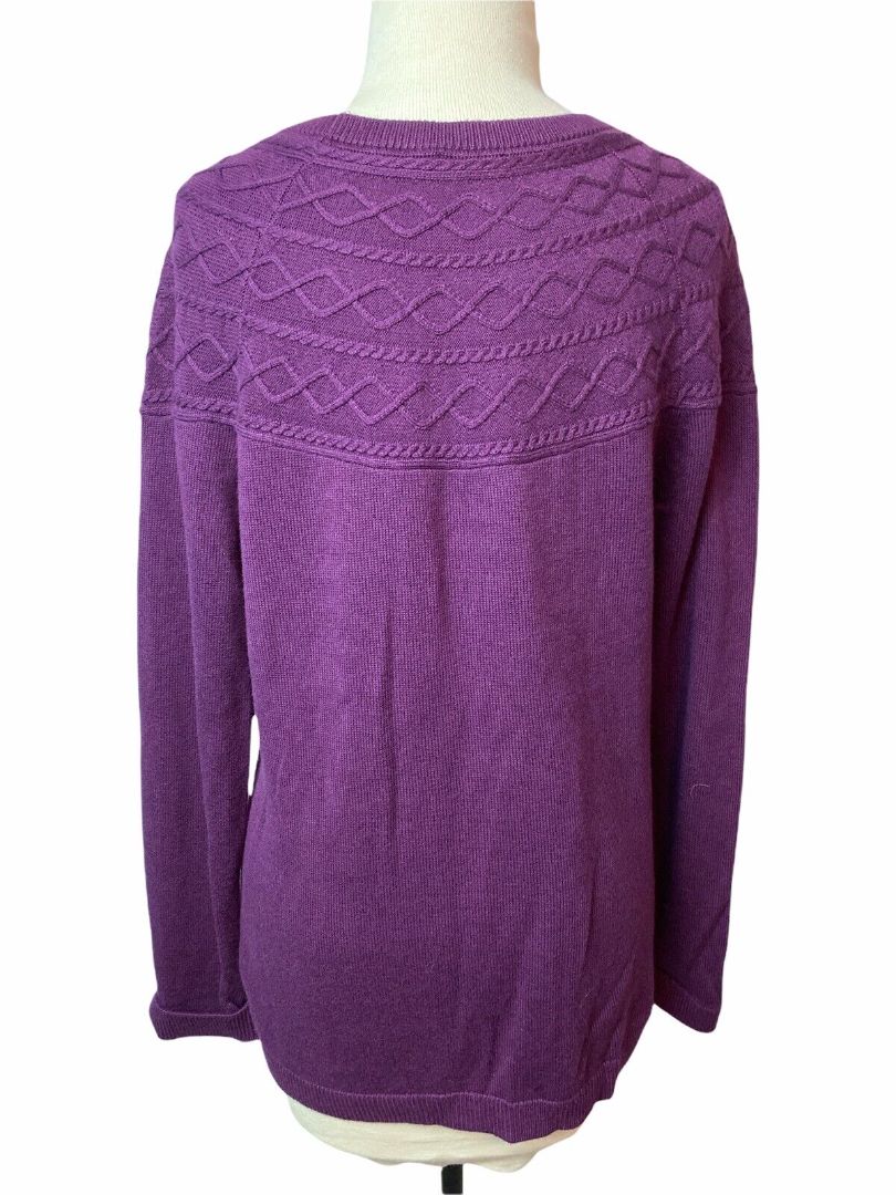 M Talbots Purple Long Sleeve Sweater Cotton Cashmere