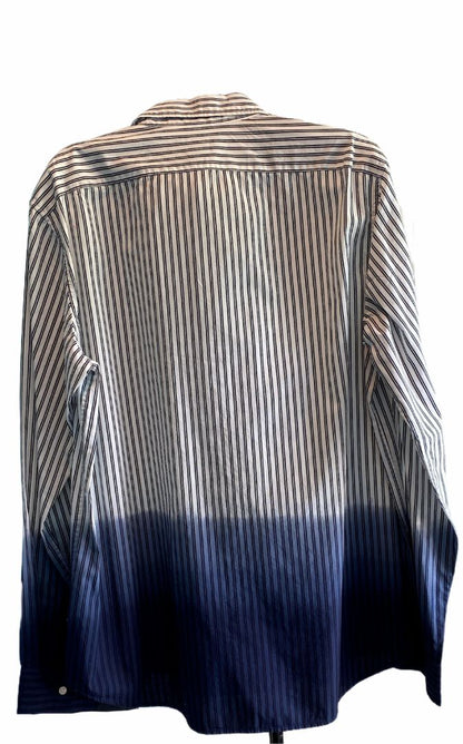 NWT XL Michael Kors Striped Ombre Dipped Button Down Shirt