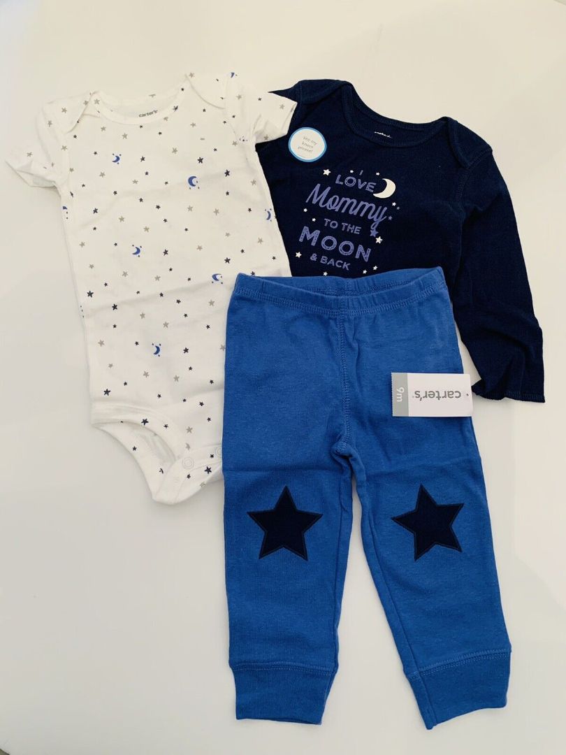 9 Months Carter's 3 Piece "I Love Mommy . . " Pants Long & Short Sleeve New