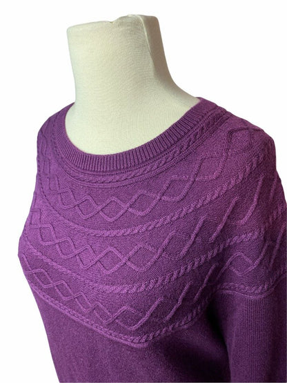 M Talbots Purple Long Sleeve Sweater Cotton Cashmere