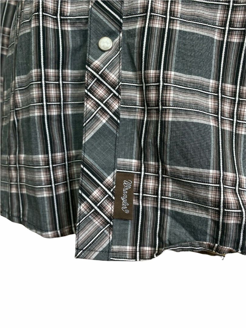 Large Wrangler Retro Men's Pearl Snap Plaid Shirt