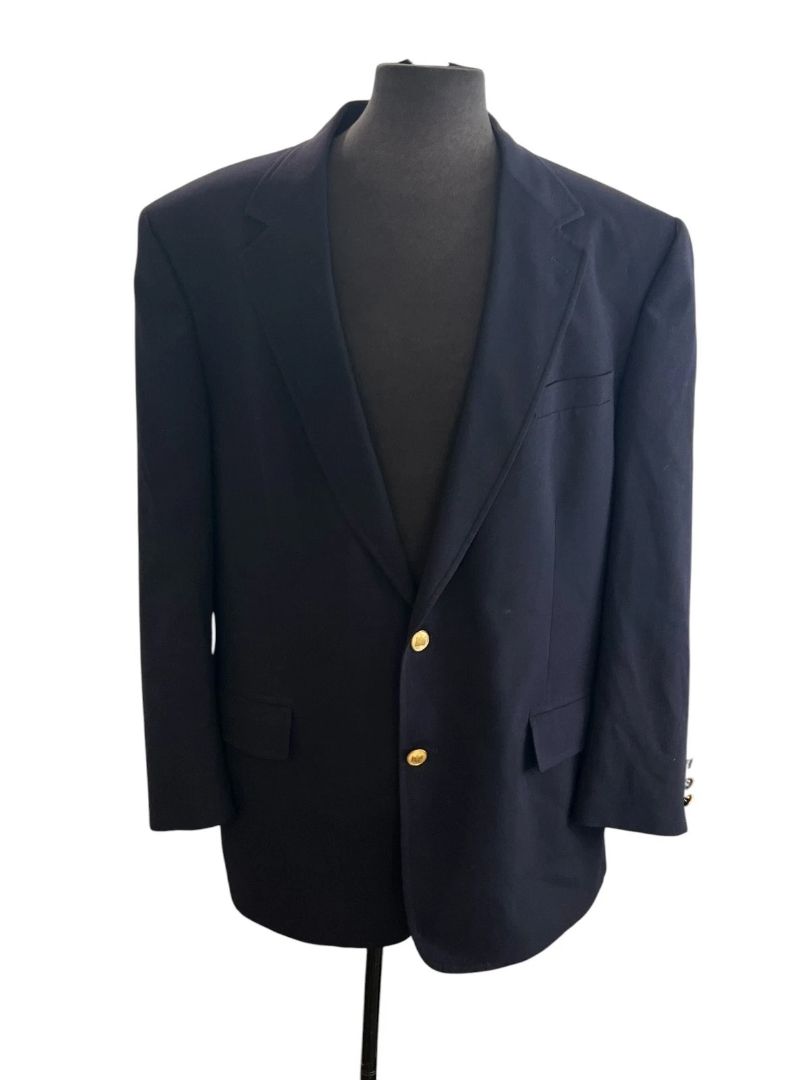 Size 46R Classic Brooks Brothers Men's Navy Blue Wool Blazer Two Button