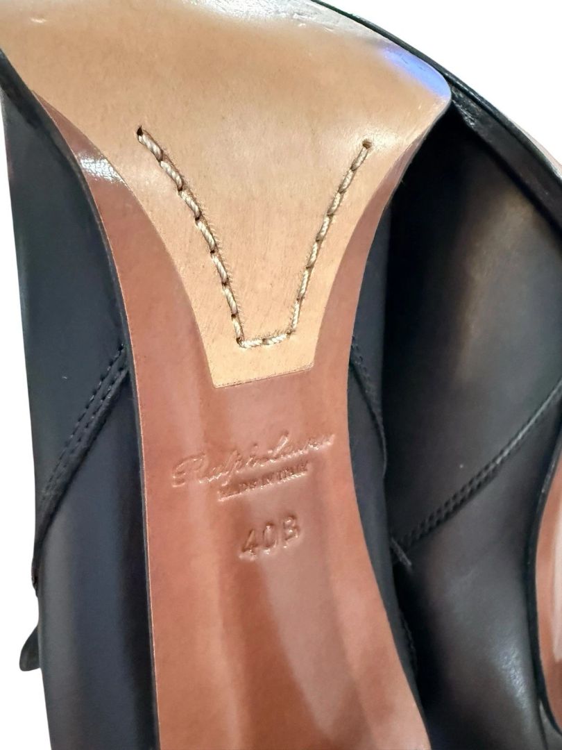 Size 9 (Eu 40) Ralph Lauren Purple Label Black Leather Boots Zoie Bicolor