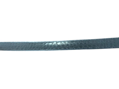Size 36 Alligator Grain Bonded Split Leather Made in USA Black Belt Mens