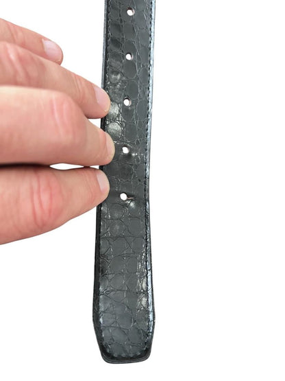 Size 36 Alligator Grain Bonded Split Leather Made in USA Black Belt Mens