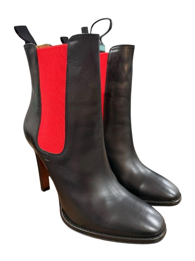 Size 9 (Eu 40) Ralph Lauren Purple Label Black Leather Boots Zoie Bicolor