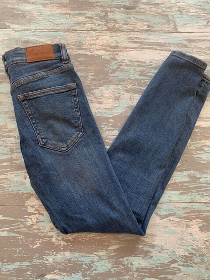 Size 6 Zara Women's Medium Wash Blue Stretch Skinny Denim Jeans 27" Inseam