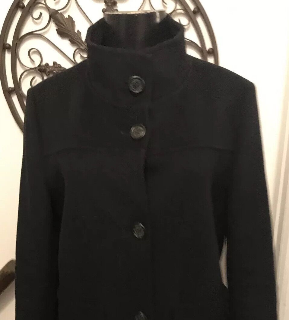 Small Lauren Ralph Lauren Black Collared Button Up Peacoat