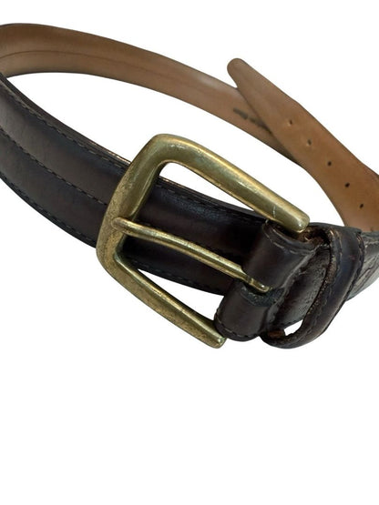 Vintage H.S. Trask Brown Leather Belt #815 Size 36 Bison USA