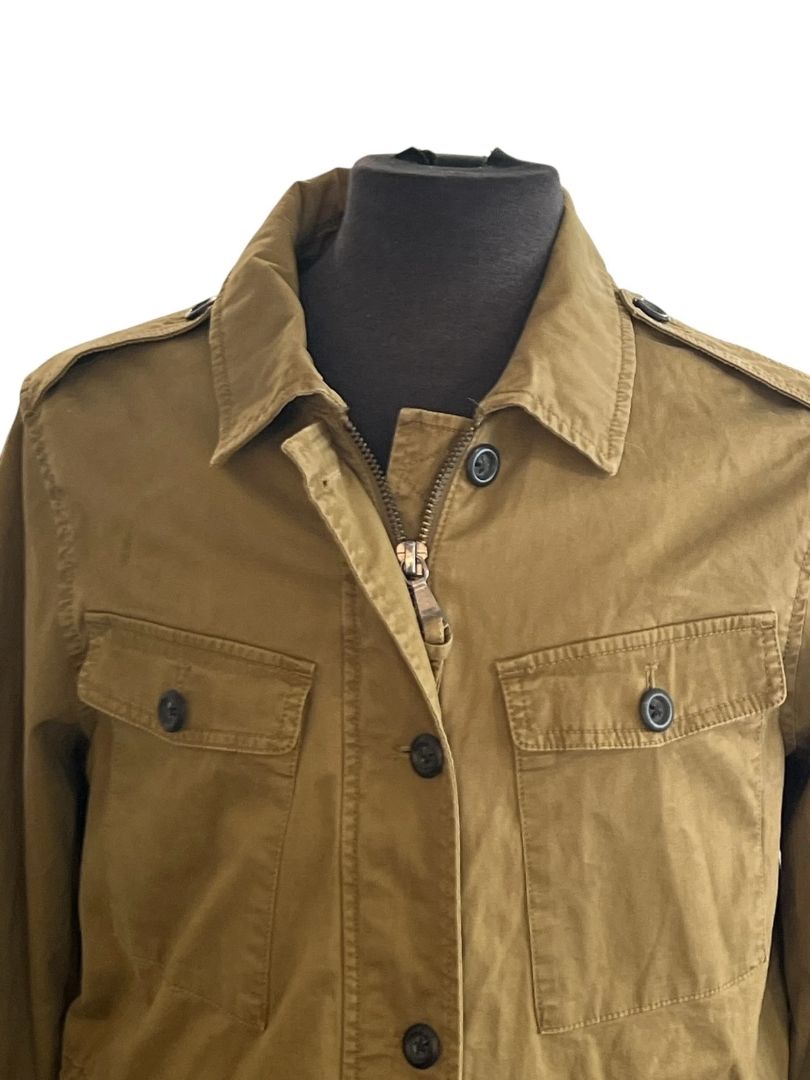 Large Banana Republic Womens Utility Military Safari Jacket Brown Button Up Jacket