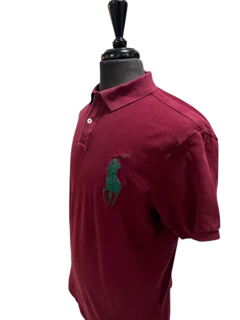 Large Polo Ralph Lauren Mens Burgundy Green #3 Big Pony Polo Shirt