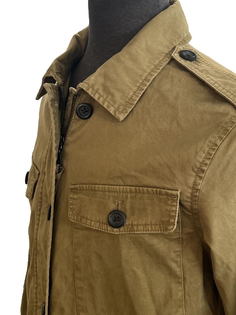 Large Banana Republic Womens Utility Military Safari Jacket Brown Button Up Jacket