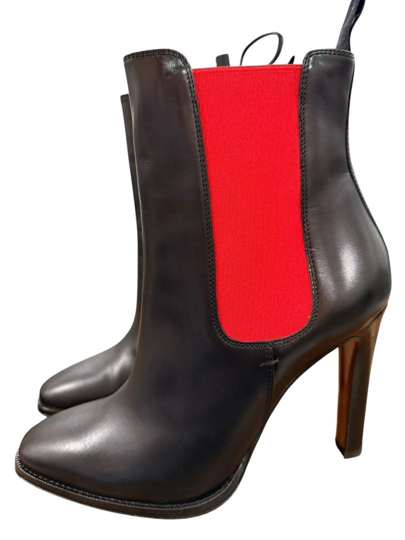 Size 9 (Eu 40) Ralph Lauren Purple Label Black Leather Boots Zoie Bicolor