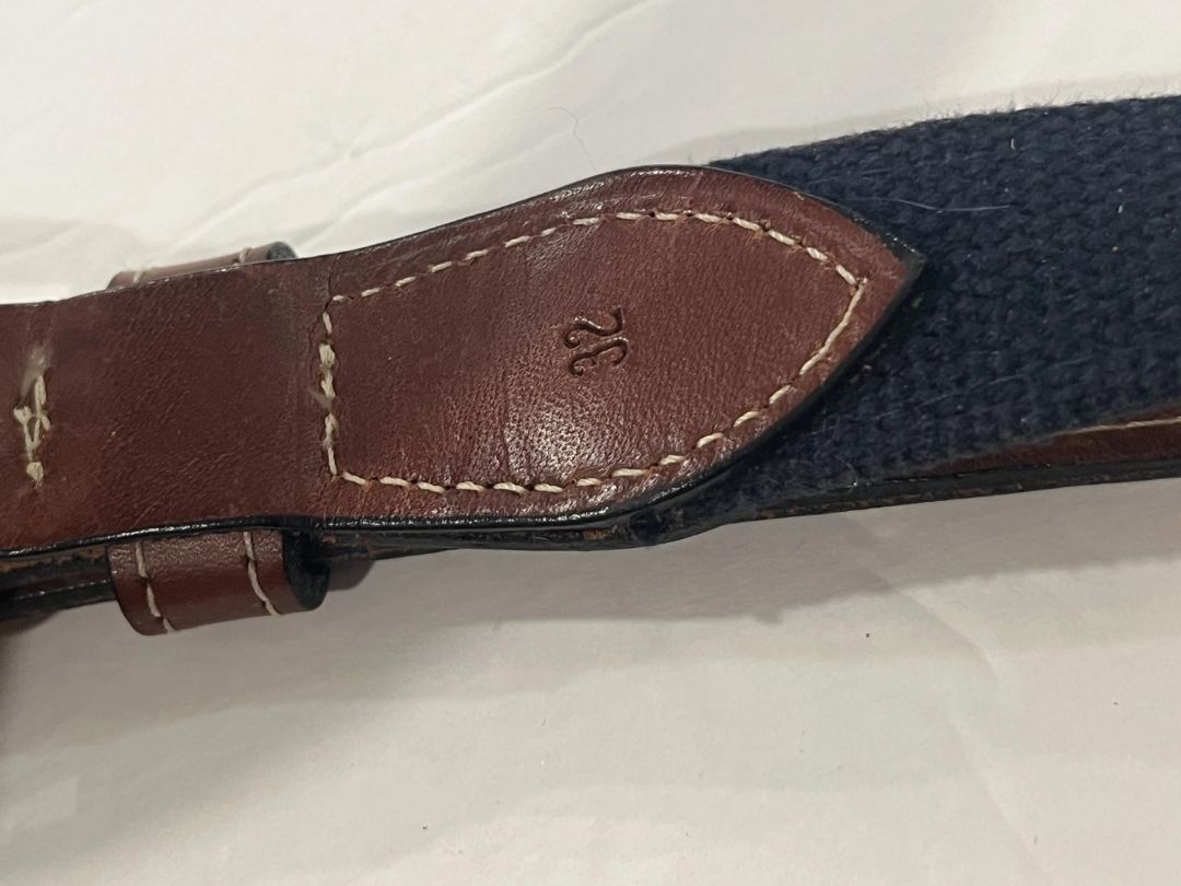 Size 32 South Carolina Flag Belt Mens Orange Canvas Leather Solid Brass Buckle Preppy