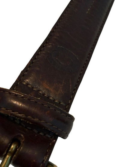 Vintage H.S. Trask Brown Leather Belt #815 Size 36 Bison USA