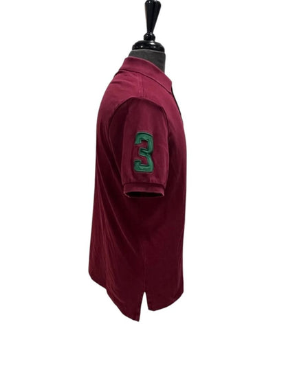 Large Polo Ralph Lauren Mens Burgundy Green #3 Big Pony Polo Shirt