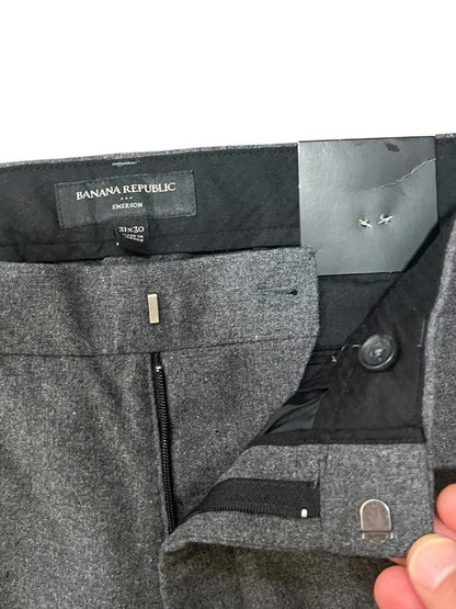 31 x 30 Banana Republic  Gray Mens Emerson Dress Pants Wool Blend Solid Heavy Thick