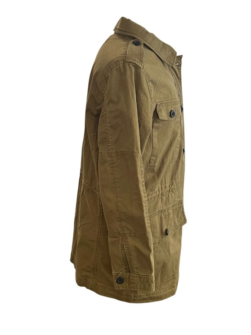 Large Banana Republic Womens Utility Military Safari Jacket Brown Button Up Jacket