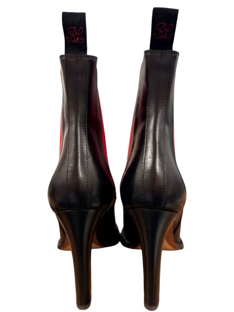 Size 9 (Eu 40) Ralph Lauren Purple Label Black Leather Boots Zoie Bicolor