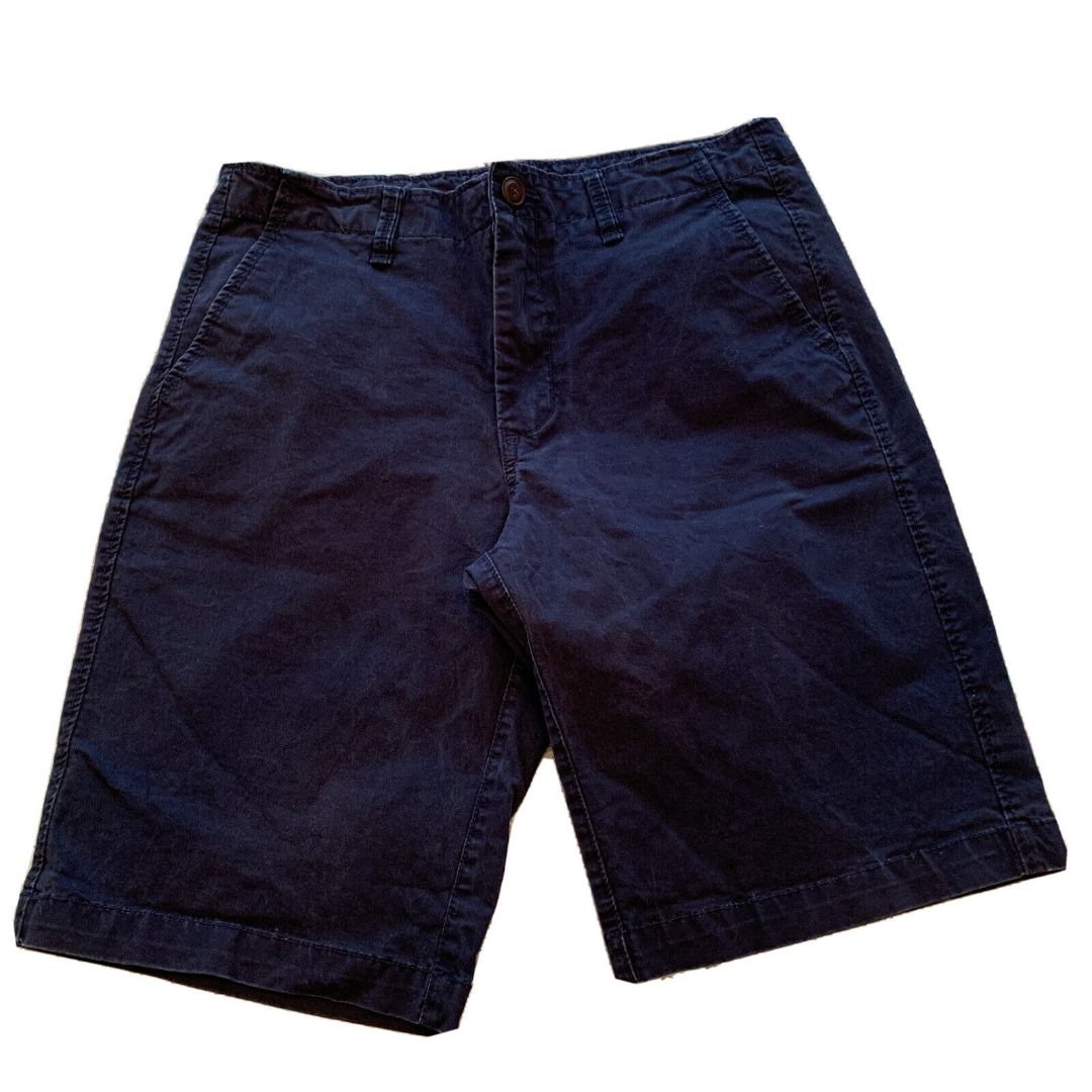 33 Aeropostale Men's Navy Blue Broken In Chino Shorts 10.5" Inseam