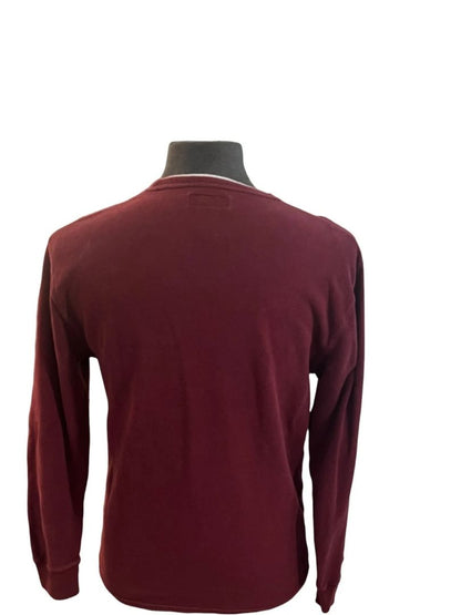 Large Polo Ralph Lauren Burgundy Long Sleeve Crewneck Thermal Mens Pony Logo