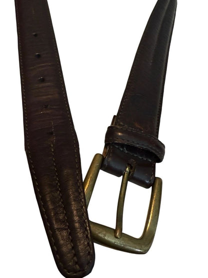 Vintage H.S. Trask Brown Leather Belt #815 Size 36 Bison USA